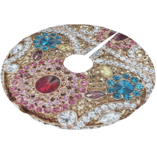 turquoise blue silver gold burgundy pink bohemian brushed polyester tree skirt