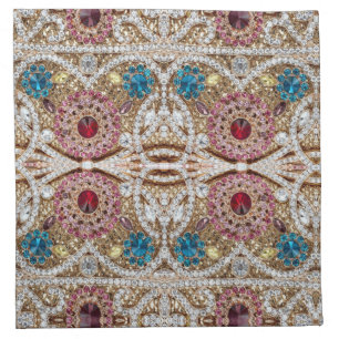 turquoise blue silver gold burgundy pink bohemian cloth napkin