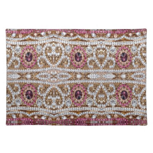 turquoise blue silver gold burgundy pink bohemian cloth placemat