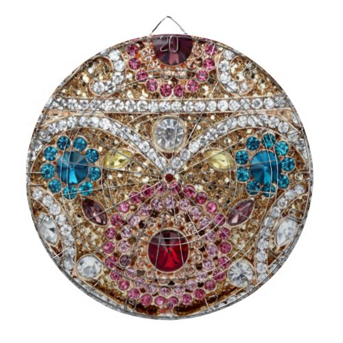 turquoise blue silver gold burgundy pink bohemian dart board