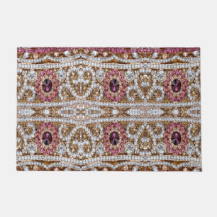 turquoise blue silver gold burgundy pink bohemian doormat
