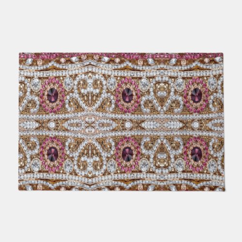 turquoise blue silver gold burgundy pink bohemian doormat