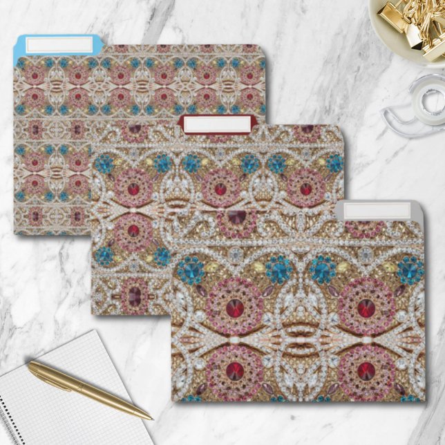 turquoise blue silver gold burgundy pink bohemian file folder (turquoise blue silver gold burgundy pink bohemian file folder)