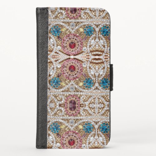 turquoise blue silver gold burgundy pink bohemian iPhone x wallet case