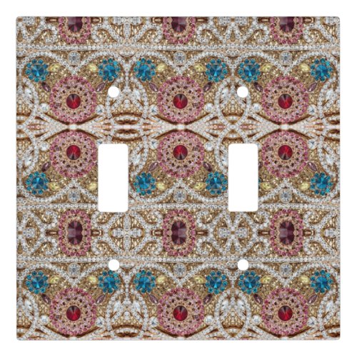 turquoise blue silver gold burgundy pink bohemian light switch cover
