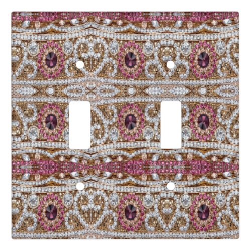 turquoise blue silver gold burgundy pink bohemian light switch cover