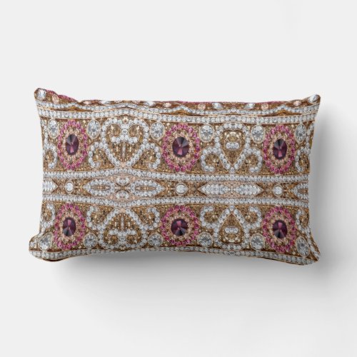 turquoise blue silver gold burgundy pink bohemian lumbar pillow