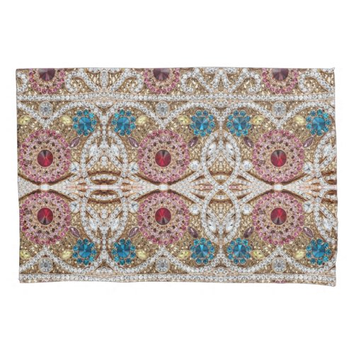 turquoise blue silver gold burgundy pink bohemian pillow case