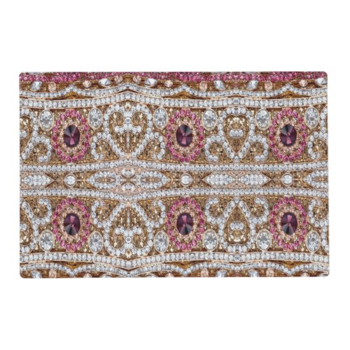 turquoise blue silver gold burgundy pink bohemian placemat