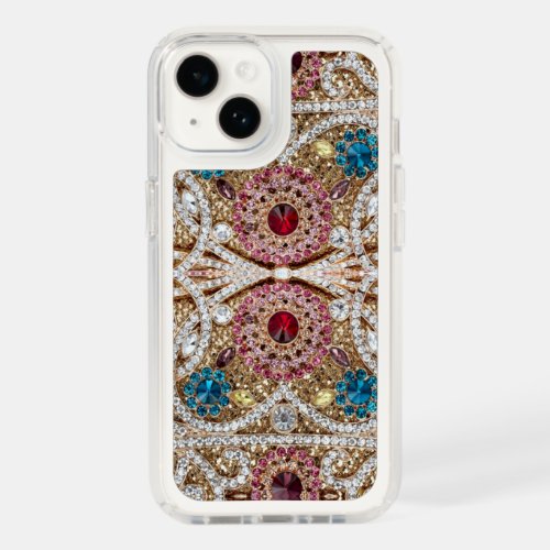 turquoise blue silver gold burgundy pink bohemian speck iPhone 14 case