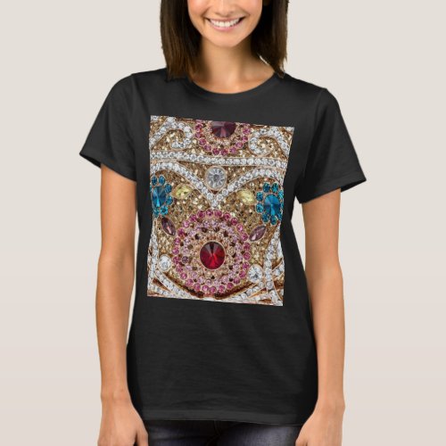 turquoise blue silver gold burgundy pink bohemian T_Shirt