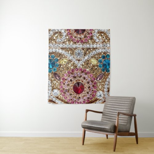 turquoise blue silver gold burgundy pink bohemian tapestry