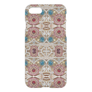 turquoise blue silver gold burgundy pink bohemian iPhone SE/8/7 case
