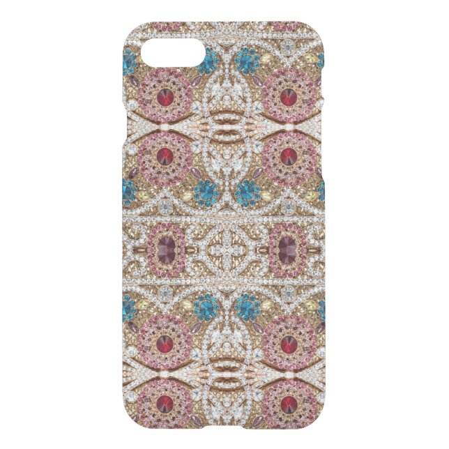 turquoise blue silver gold burgundy pink bohemian uncommon iPhone case (Back)