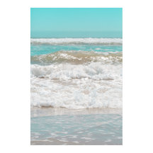 Turquoise Blue Sky Ocean Sea Waves Foam