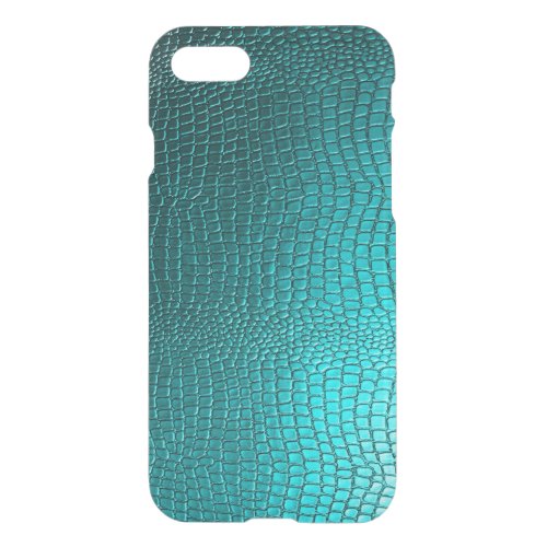 Turquoise Blue Snake Skin Texture iPhone SE87 Case