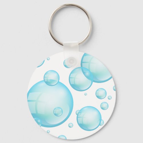 Turquoise Blue Soapy Shampoo Air Bubbles Keychain
