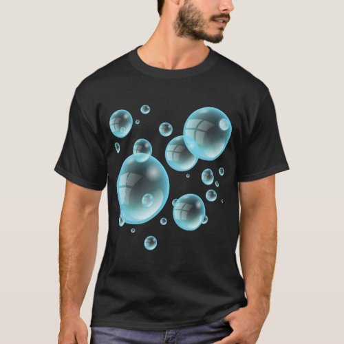 Turquoise Blue Soapy Shampoo Air Bubbles T_Shirt