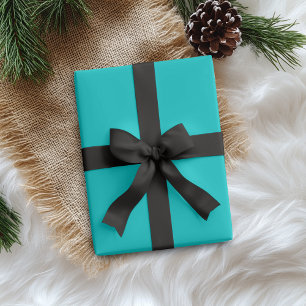 Turquoise Blue Solid Color Classic Elegant Wrapping Paper