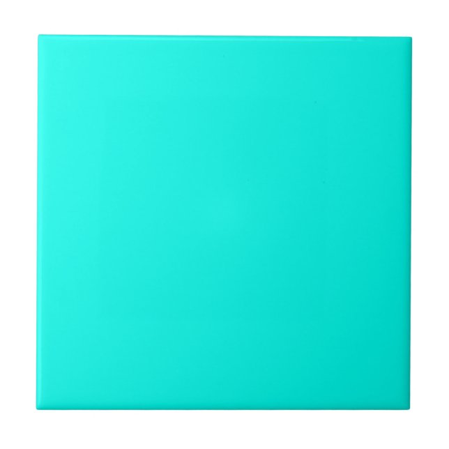 Turquoise Blue Solid Color Tile (Front)