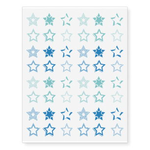 Turquoise Blue Stars Collection Temporary Tattoos