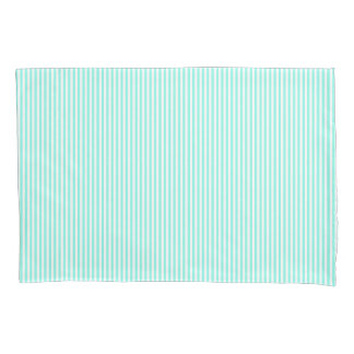 Turquoise Blue Stripes Coastal Pillow Case