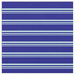 [ Thumbnail: Turquoise & Blue Stripes/Lines Pattern Fabric ]