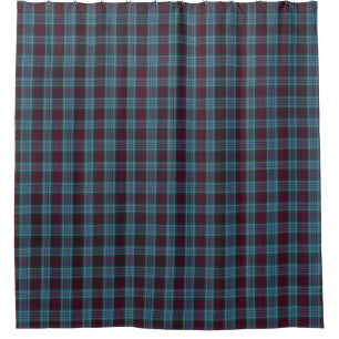 Turquoise Blue Tartan Plaid Scottish Kilt Shower Curtain