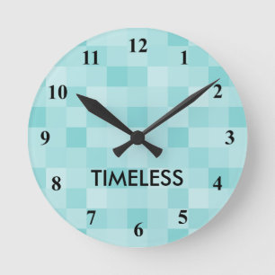 Turquoise blue timeless mosaic pattern wall clock