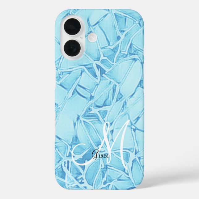 Turquoise Blue To Monogram Case-Mate iPhone Case (Back)