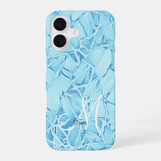 Turquoise Blue To Monogram Iphone Case (Back)