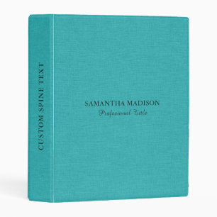 Turquoise Blue Tones Linen Burlap Fabric Mini Binder