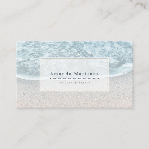 Turquoise Blue Tropical Ocean Beach Business Card