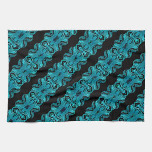 Turquoise Blue Unique Pattern/Stripes Towel