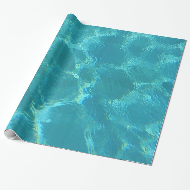 Turquoise Blue Water Ocean Wrapping Paper (Unrolled)