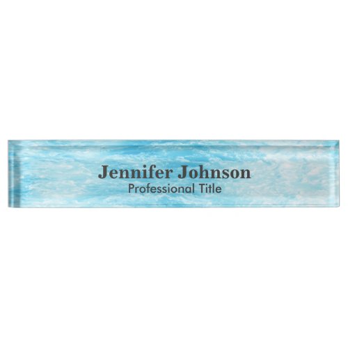 Turquoise Blue Water Picture Nameplate