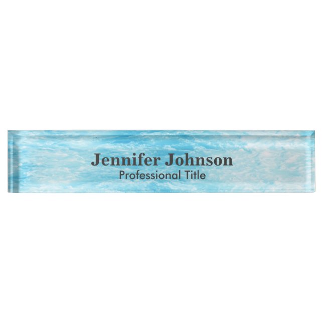 Turquoise Blue Water Picture Nameplate (Front)