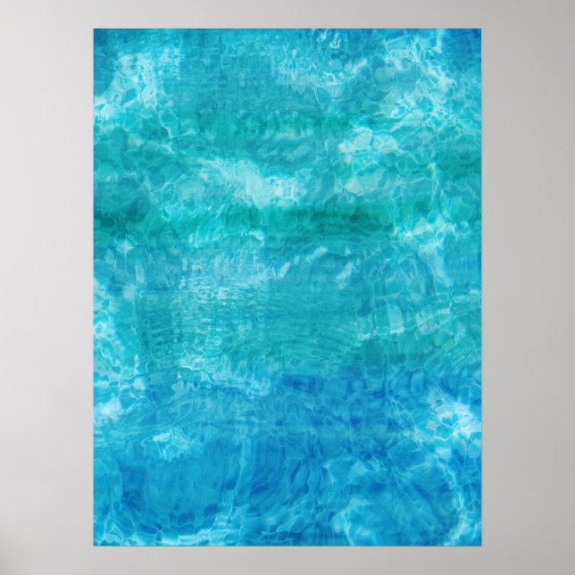 Turquoise Blue Water Pool Photography Poster (Front)
