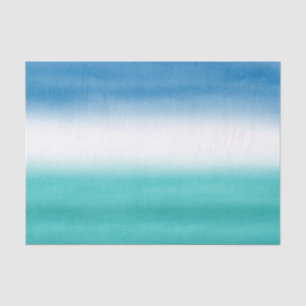 Turquoise Blue Watercolor Ombre Tissue Paper