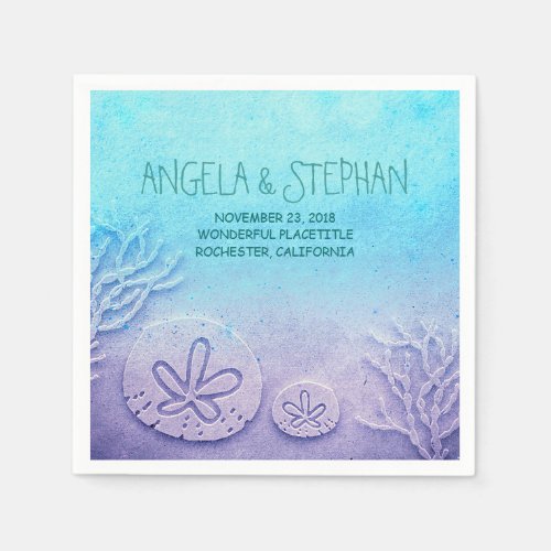 turquoise blue watercolor wedding paper napkins
