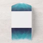 Turquoise Blue Waves Ombre Wedding All In One Invitation (Outside)