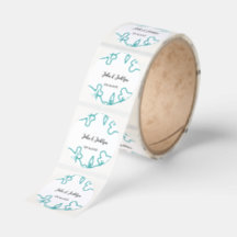 Turquoise blue wedding couple name date flstylish