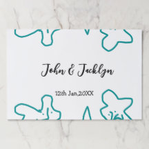 Turquoise blue wedding couple name date flstylish