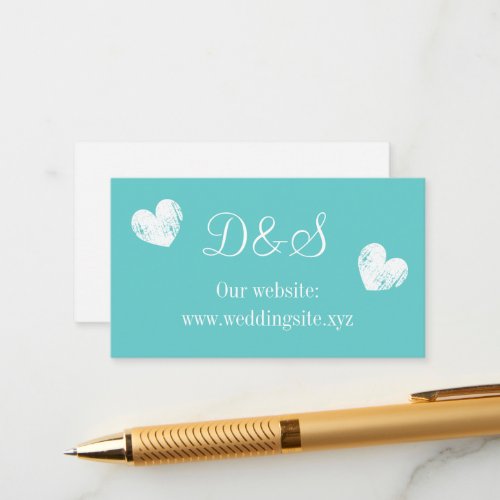 Turquoise blue wedding small enclosure card