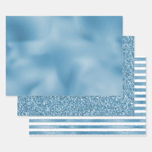 Turquoise Blue Wedding Wrapping Paper Sheets