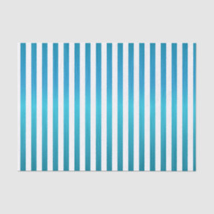 Turquoise Blue & White Stripes Tissue Paper