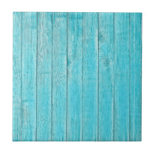 Turquoise Blue Wood Wall Texture Ceramic Tile