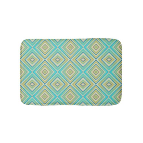 Turquoise Blues Alternative Diamond Pattern Bath Mat