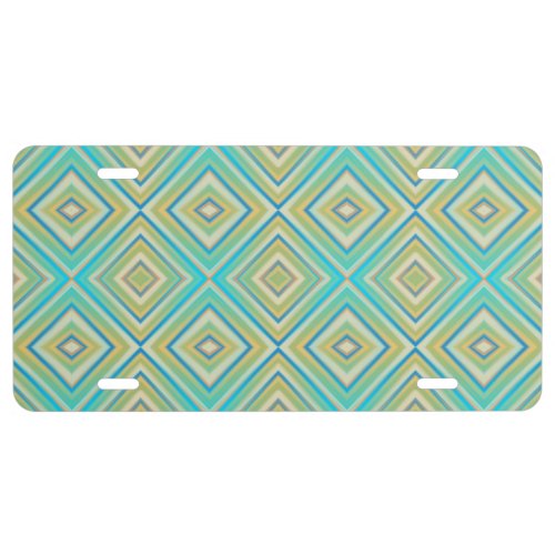 Turquoise Blues Alternative Diamond Pattern  License Plate