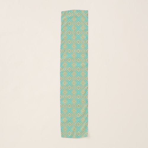 Turquoise Blues Alternative Diamond Pattern Scarf